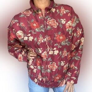 J.G Hook silk floral vintage jacket oversized women’s‎ large